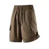Verão 2026 Novo Retro Americano Workwear Calções de Perna Reta Moda Tendência Vitalidade Jovem Versátil Seda Gelada