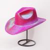 Sombrero vaquero occidental de jazz, colorido, para fiesta de Halloween, música, carnaval, láser, novedad de verano