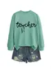 Amazon eBay sitio independiente moda casual simple versátil mujer estilo tech otoño e invierno cuello redondo manga larga sudadera