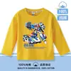 Camiseta de Manga Larga para Niños Modelo Nuevo 2026, Moderna de Dibujos Animados de Algodón Puro para Niños Mayores, Camiseta Básica de Primavera y Otoño para Niños Pequeños