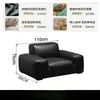 Sofá Grande de Couro Preto, Couro Resistente a Arranhões de Gato, Sofá de Sala para Espaços Pequenos e Grandes, Sofá de Linhas Retas, Sofá de Couro Preto Minimalista Moderno Italiano