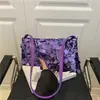 Bolso Pequeño de Moda para Mujer Otoño 2025 Nuevo Nicho Texturizado Cadena de Lentejuelas Bolso Cuadrado Pequeño Elegante Bolso de Hombro Cruzado