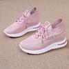 Zapatos para Mujer que Aumentan la Altura Interior 2025 Otoño Nuevos Zapatos Blancos Malla para Mujer Suela Suave Transpirables Tejido Fly Zapatos Deportivos Casuales Venta al por Mayor