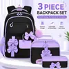 Nueva mochila transfronteriza para estudiantes de primaria, lindo conjunto de tres piezas con lazo, mochila escolar para niñas, gran capacidad, mochila reductora de peso