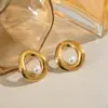 Elegantes y Modernos Pendientes de Perla para Banquete, Lujo Ligero y de Gama Alta, Joyería Impermeable que no se Desvanece, Pendientes al por Mayor