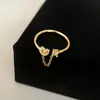 Anillo de borlas de amor de lujo ligero de alta gama con circonita, anillo con forma de corazón, anillo abierto de moda para mujer, 2022, nuevo, venta al por mayor