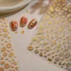 Pegatinas para Uñas Tensor Lujo Ligero Patrón de Moneda de Cobre que Trae Fortuna M1343 Lindas Pegatinas para Uñas de Bolsa de la Suerte de Caqui de Año Nuevo