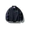 Davic Jaqueta Baseball de Lã e Algodão Estilo Retro Americano Preppy de Inverno para Estudantes Masculinos e Femininos Gola Reversível Roupa de Fora My030