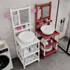 Estante de Lavabo de Pie para Uso Doméstico, Estante de Almacenamiento Estilo Tradicional, Soporte de Lavabo de Acero Inoxidable para Baño, Estilo Rústico Moderno