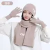 Conjunto de Tres Piezas de Lana para Otoño e Invierno: Sombrero, Bufanda y Guantes, Conjunto de Punto Cálido y Grueso para Mujer, Sombrero de Punto Resistente al Frío, Para Mujer Transfronterizo