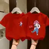 2026 Camisetas de Algodón Puro de Manga Corta para Niñas Kidsren Tallas Mediana y Grande Camisetas de Manga Corta Cuello Redondo Ropa de Verano para Niñas