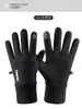 Guantes de Invierno de Cuero para Hombre para Montar con Forro Polar Engrosado Cálido a Prueba de Viento Impermeable Pantalla Táctil Guantes de Invierno para Motociclismo