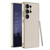 Amazon Adecuado para Funda para Teléfono Móvil Samsung S25Ultra Cubierta Protectora de Cuero Liso Galvanizado S25+ Sencilla Funda para Teléfono Móvil Anticaídas