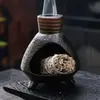 Bandeja de Quemado de Madera Sagrada y Hierbas Peruanas Arte Quemador de Incienso Bandeja Soporte para Sala de Estar Mesa de Té Quemador de Incienso