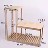 Soporte para Acuario y Soporte para Flores de Madera Maciza Integrado, Combinación de Piso Alto-Bajo para Sala de Estar, Base para Acuario con Estante de Almacenamiento Multicapa de Carga
