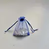 Bolsa de malla en stock bolsa de hilo de color sólido bolsa transparente Hilo perlado Hilo de nieve organza bolsa para envolver regalos de joyería bolsa de joyería