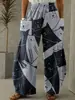 Calça Longa Feminina Estilo Europeu, Americano e Coreano com Bolsos Duplos, Caimento Solto, Wear Casual Criativo Maduro com Estampa Digital 3D de Gato