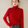 Suéter de cachemira para mujer, nuevo estilo otoño e invierno, suéter de cuello alto de doble hebra engrosado, versátil, holgado, casual, cálido, top de capa base para mujer