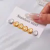 Pendientes Minimalistas de Caracola para Mujer, Pendientes de Acero Inoxidable con Diseño de Nicho, Pendientes Versátiles de Moda