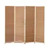 Biombo Plegable Tejido de Bambú Madera Maciza Divisoria Móvil Separador de Sala de Estar Cortina Bloqueadora Simple de Dormitorio Pantalla Plana de Oficina Vestíbulo