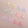 Oso de Pajarita Colorida con Purpurina Fina Transparente Accesorios de Resina DIY Pegamento en Crema Funda para Teléfono Pasador Adorno para el Cabello Parche