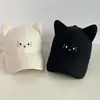 Boné de Baseball Estilo Japonês Fofo com Orelhas de Gato 3D para Mulheres, Proteção Solar ao Ar Livre, Boné de Tecido Macio Emagrecedor de Rosto