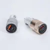 Nuevo cargador PD de alta venta A + C 15W cargador de coche USB + PD pequeña pistola de acero aleación de aluminio cargador de coche