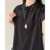 Patchwork Americano Malha Desconstruída Seda de Gelo Manga Curta Verão Masculino Secagem Rápida Camiseta Esportiva Marca Tendência Peso Pesado Top para Casal