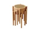 Banco nórdico de madeira rattan, banco quadrado empilhável para uso doméstico, banco de jantar de espera para restaurante, mesa de jantar simples, cadeira alta