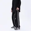 Calça Jeans Masculina Tingida por Spray na Moda High Street Wide-Leg Calça Dad Retrô Caimento Solto Perna Reta Calças Compridas até o Chão