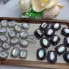 Concha preta natural concha branca estilo palácio caixa com furo para passar acessórios caixa mágica cor cobre banhado a prata pulseira colar joias diy