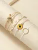 Corda de mão para surf em praias europeias e americanas, fio de cera à prova d'água, pulseira de girassol trançada à mão, pulseira de amizade para meninas, conjunto de 4 peças