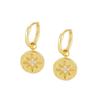 Pendientes redondos de moda europea y americana de gran venta con aguja de plata S925 transfronteriza, pendientes de circonita micro con estrella para hombre y mujer.