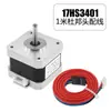 Motor de Passo 42 17Hs3401S Bipolar Quatro Fios Altura 34 Motor de Passo para Impressora 3D Motor Leve