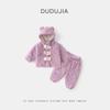 Ropa de hogar para niños Dudu, pijamas de invierno gruesos para bebés, pijamas de invierno, ropa de dos piezas para niños, ropa de moda para niños