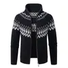 2026 Otoño/Invierno Transfronterizo Nuevo Suéter de Punto Casual para Hombre Navidad con Cuello Alto Moda Chaqueta Casual Talla Grande para Hombre