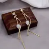 Brincos Longos com Franjas de Estrela de Cinco Pontas com Pérolas Laço Brincos Doce de Menina Estilo Coreano Joias para Orelha Atacado