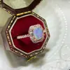 Anel Tesouro Cor Natural Pedra Principal Opala 5x 7mm Pedra Colorida Prata Esterlina Incrustado Venda Direta Transfronteiriça