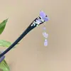 Grampo de Cabelo de Madeira com Flor e Borboleta para Mulheres, Acessório de Cabelo Estilo Chinês Novo de Alta Qualidade, Ornamento de Cabelo Estilo Antigo com Franjas e Grampo