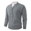 Nuevo suéter de punto casual de dos piezas para hombre de comercio exterior de otoño e invierno, holgado y versátil, jersey cálido