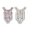 Traje de baño de una pieza para niña Amazon transfronterizo, Bañador, Chaleco floral, Traje de baño con protección solar UPF50, Personalizado