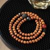 [Qingtang] sándalo palo de rosa cuentas de rosario tres círculos artístico pulsera Xizang moda nacional auspicioso Suerte Suerte Suerte cuentas pulsera de muñeca