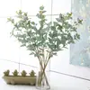 Planta artificial impresión 3D color flor de eucalipto material a juego flor artificial hoja de dinero hoja de flor artificial decoración del hogar