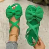 Comercio Electrónico Transfronterizo Tallas Grandes Verano 2027 Nuevas Chanclas de Playa con Lazo de Mariposa Sandalias Planas para Mujer Sandalias de Una Correa para Mujer