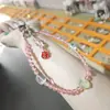 Cadena de Teléfono Colgante de Caqui de Nuevo Estilo para la Buena Suerte, Amuleto de Buena Suerte, Llavero de Pulsera con Cuentas de Cristal Fresco de Verano