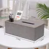 Caja de Pañuelos de Escritorio Caja de Almacenamiento Multifuncional Hotel Mesa de Café Rectangular Impresa con Logo Almacenamiento de Control Remoto Estilo Lujo Ligero