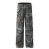 C833 Calça de Trabalho Casual Unissex Estilo High Street Americano Primavera e Outono Vintage Solta Reta Camuflada Multibolsos Masculina