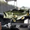 Pingente de carro pescador criativo transfronteiriço peixe acrílico engraçado Natal mochila acessórios de casa decoração desenho animado