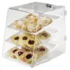 Vitrina de Acrílico Transparente para Pan de Cruce de Fronteras, Caja a Prueba de Polvo para Pasteles, Bandejas Multicapa Desmontables, Caja de Exhibición de Pasteles de Acrílico