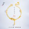 Tienda de Oro Mismo Estilo Oro de Arena Vietnamita Pequeño Jade Calabaza Rosa Pulsera Nuevo Estilo Chino Vintage Ajustable Pulsera con Borla para Mujer